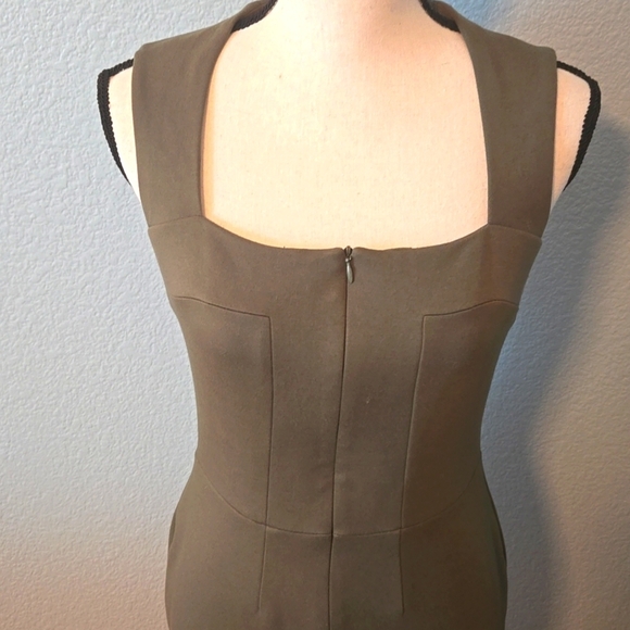 BAILEY/44 Sundowners dress sleeveless olive color lined front zip size Medium - Picture 3 of 10